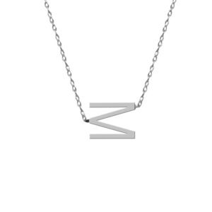 Silver “M” Pendant Necklace